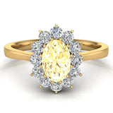November Birthstone Citrine Oval 14K Gold Diamond Ring 0.80 ct tw - Yellow Gold