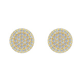 Ice Box Shaped Diamond Stud Earrings 14K Gold-I,I1 - Yellow Gold