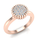 Vintage Diamond Cluster Fashion Ring Stackable Bands 0.21 Carat Total Weight 14K Gold (I,I1) - Rose Gold
