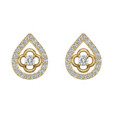 14K  Gold Diamond Earrings Tear-Drop Shape 0.79 carat-G,SI - Yellow Gold