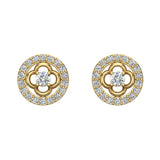 14K  Gold Diamond Stud Earrings Round Shape 0.67 carat-I,I1 - Yellow Gold