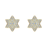 Star Shape 6-Point Diamond Cluster Stud Earrings 0.50 ct 14K Gold-G,SI - Yellow Gold
