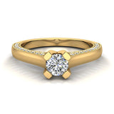 Petite Knife Edge Diamond Promise Ring 14K Gold 0.75 Ctw (G,I1) - Yellow Gold