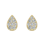 Pear Cluster Diamond Stud Earrings 0.46 ct 14K Gold-I,I1 - Yellow Gold