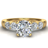 Diamond Engagement Ring Shoulder Accent Diamonds 14K Gold-G,VS1 - Yellow Gold