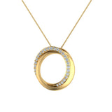 0.61 ct Diamond Pendant Intertwined Circles Necklace 14K Gold-G,SI - Yellow Gold
