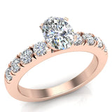 Engagement Rings for Women Oval Cut Diamond 14K Gold  1.20 ct GIA - Rose Gold