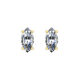 Diamond Stud Earrings Marquise Cut Diamond Earrings 18K Gold-G,VS - Yellow Gold