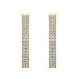 26mm Dual Row Inside out Diamond Hoop Earrings 1.85 ct 18k Gold-VS - Yellow Gold