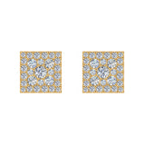 Sharp & Edgy Square Cluster Diamond Earrings 0.53 ctw 14K Gold-G,SI - Yellow Gold