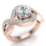 Solitaire Diamond Infinity Loop Setting 1.16 cttw 18k Gold (G,VS) - Rose Gold