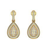 Statement Diamond Drop Earrings Luscious Pear Drop 14K Gold (I,I1) - Yellow Gold