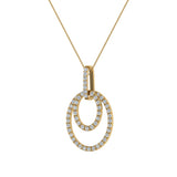 Entwined Circles Dangling Diamond Pendant in 14K Gold (G,SI) - Yellow Gold