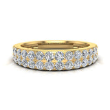 Diamond Wedding Band Two Row Diamond Wedding Ring 14K Gold 0.70 ct I1 - Yellow Gold