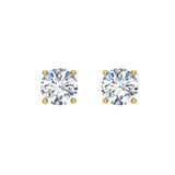 Diamond Stud Earrings For Women Girls Teens Kids 14K Gold-I,I1 - Yellow Gold