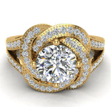 Diamond Knot Halo Engagement Ring 14K Gold 1.34 ct tw-G,SI - Yellow Gold