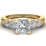 Princess  Diamond Engagement Ring for Women 5-stone Ring 14K Gold-G,I1 - Yellow Gold