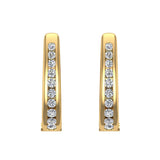 23.84mm Channel Set Diamond Hoop Earring 0.95 ctw 14K Gold-I,I1 - Yellow Gold
