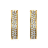 19.63 mm Diameter Dual row Pave Set Diamond Hoop Earrings 1.50 ct 18K Gold-G,VS - Yellow Gold