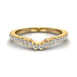 Diamond Wedding Band -Three stone Split Shank Ring 14K Gold 0.25 ct I1 - Yellow Gold