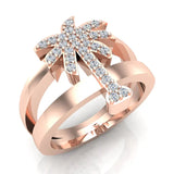 Trendsetter Fashion Palm Tree Diamond Ring 0.31 ctw 14K Gold-I,I1 - Rose Gold