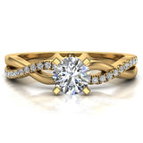 Twisting Infinity Diamond Engagement Ring 18K Gold 0.63 ctw (G,SI) - Yellow Gold