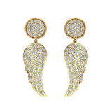 Fashion Statement Diamond Drop Earrings Intriguing Angel Wing 18K Gold-G,VS - Yellow Gold