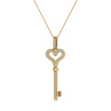 0.36 ct Key to your Heart Diamond Necklace 14K Gold-I,I1 - Yellow Gold