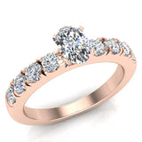 Engagement Rings for Women Oval Cut Diamond 14K Gold  1.10 ct GIA - Rose Gold