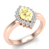 November Birthstone Citrine Marquise 14K Gold Diamond Ring 1.00 cttw - Rose Gold