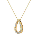 14K Gold Necklace Teardrop-Shape Necklace 0.34 ct tw Diamonds-SI - Yellow Gold