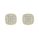 Cushion Cluster Diamond Stud Earrings 0.48 ct 14K Gold-I,I1 - White Gold
