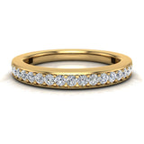 Diamond wedding band princess cut quad illusion wedding ring 18K Gold 0.40 ct VS - Yellow Gold