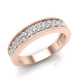 0.87 ct Diamond Tapering Shank Eternity Band Wedding Ring 18K Gold-I,I1 - Rose Gold