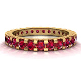Ruby 2.25 mm Stackable Eternity Band 14K Gold - Yellow Gold