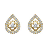 18K Gold Diamond Earrings Tear-Drop Shape 0.79 carat-G,VS - Yellow Gold