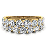 1.67 Ct Connect the Dots Diamonds Two Rows Riviera Fashion Band 14K Gold-SI - Yellow Gold