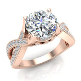 Infinity Solitaire Diamond Engagement Ring 1.91 ct 14K Gold-I1 - Rose Gold