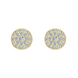 Round Cluster Diamond Earrings 0.47 ct 14K Gold-G,SI - Yellow Gold