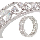 Epiphany Platinum Clad Diamonique Lace Design 3-pc. Ring Set