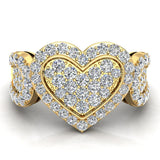 1.00 Ct Diamond Heart Promise Ring 14K Gold (G,SI) - Yellow Gold