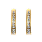 23.84mm Channel Set Diamond Hoop Earring 0.95 ctw 14K Gold-G,SI - Yellow Gold