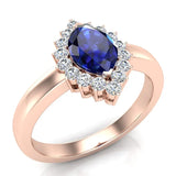 September Birthstone Sapphire Marquise 14K Gold Diamond Ring 1.00 ct tw - Rose Gold