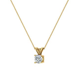 Round Brilliant Diamond Solitaire Pendant Necklace 14K Gold-G,SI - Yellow Gold