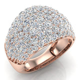 Dome fashion rings for women Cocktail rings Anniversary gifts for her 14K Gold 3 carat tw (G,SI) - Rose Gold