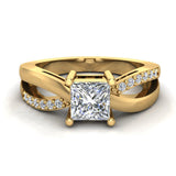 Infinity Shank Promise Diamond Ring 14K Gold 0.75 Ctw (G,SI) - Yellow Gold