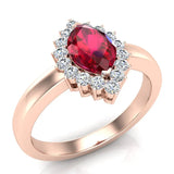 July Birthstone Ruby Marquise 14K Gold Diamond Ring 1.00 ct tw - Rose Gold