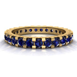 Blue Sapphire 2.25 mm Stackable Eternity Band 14K Gold - Yellow Gold
