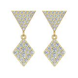 Kite Diamond Dangle Earrings 14K Gold-G,SI - Yellow Gold