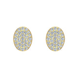 Oval Cluster Diamond Earrings 0.50 ct 14K Gold-G,SI - Yellow Gold